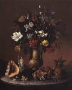 Still Life with small statue of Pedro I of Brazil Antonio Carvalho de Silva Porto